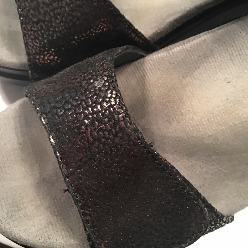 Dansko Sonnet Black Shimmer Wedge Sandals 41